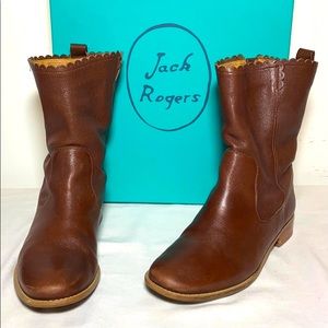 🎉HP🎉 Jack Rogers Carly Mid-Calf Slouch Boots, Chestnut Leather, 7M, Used